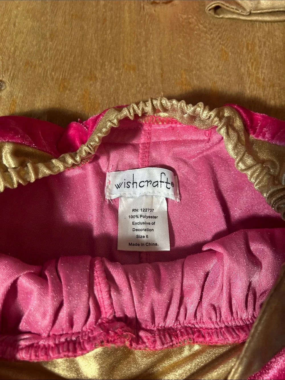 Halloween Girls' Hot Pink Princess Top and pants with Gold Accents